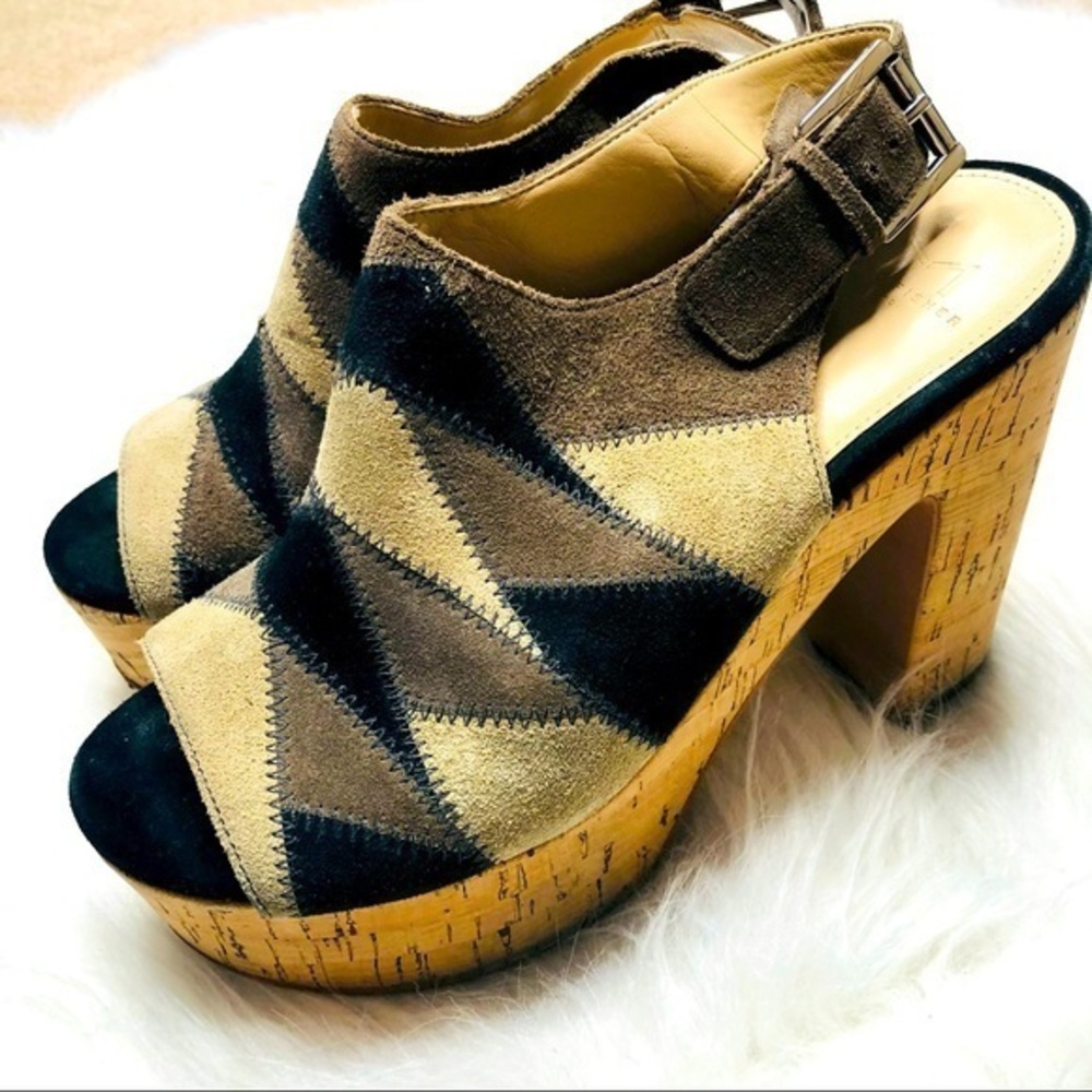 Marc Fisher Queenie Patchwork Platform Sandal - image 1